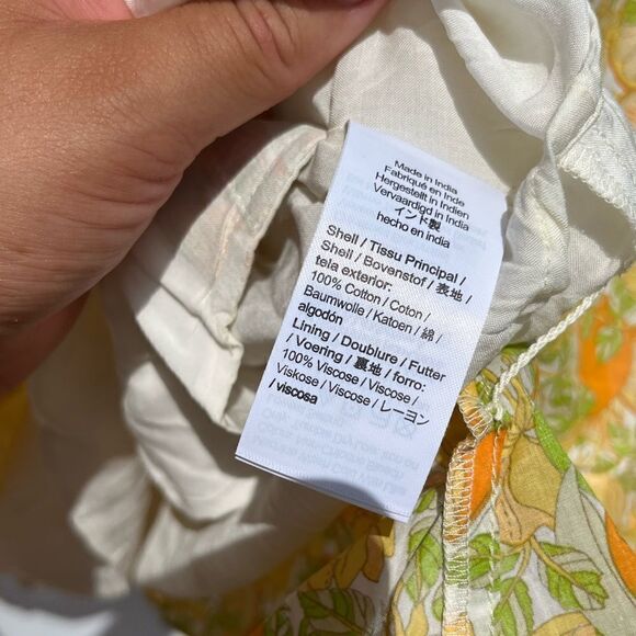 J Crew V-neck Cotton Lawn Mini Dress in Limone Print NWT - Picture 7 of 10